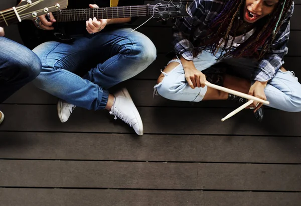 People Playing Guitars — Stock Photo, Image