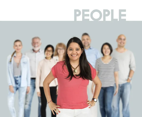 Set of diversity people together in studio — Stock Photo, Image