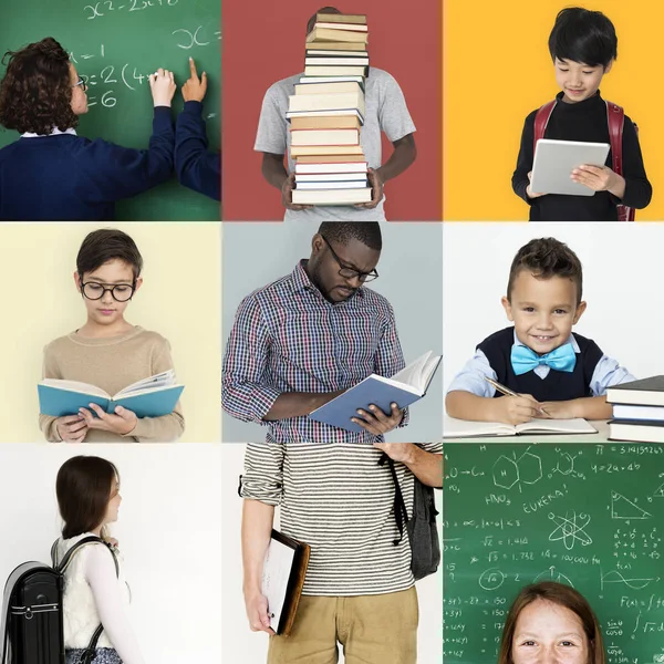 Diverse people reading books — Stock Photo, Image