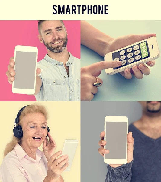 Personas que usan teléfonos inteligentes — Foto de Stock