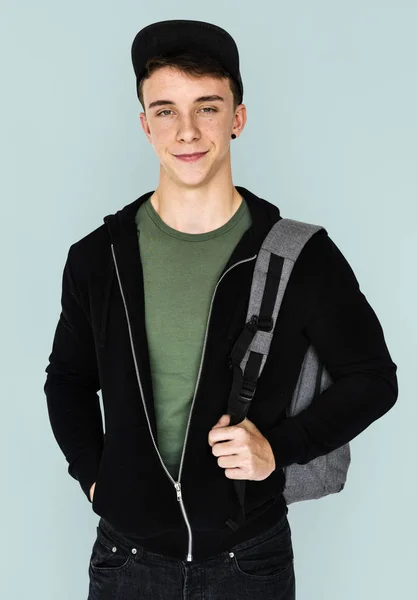 Estudante adolescente com mochila — Fotografia de Stock