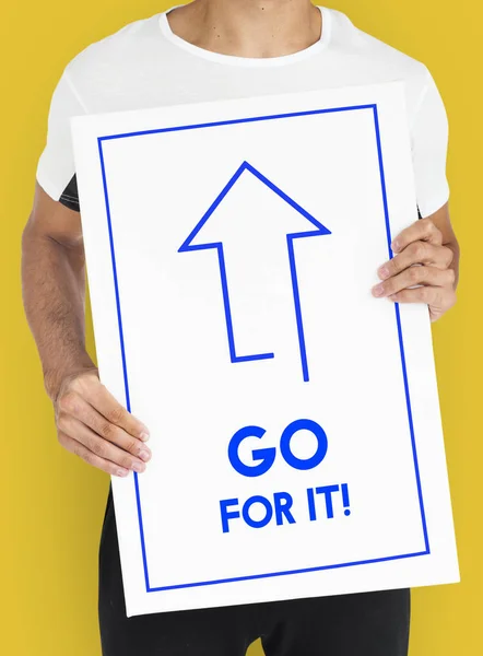 Man holds placard — Stock Photo, Image