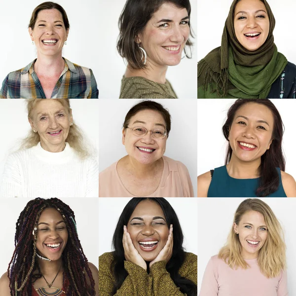 Коллаж с разнообразием женщин — стоковое фото