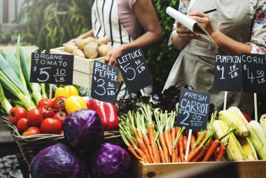 Taze sebze organik pazar satmak, özgün photoset