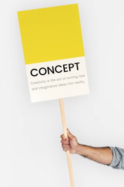 İnsan elini tutarak protesto afiş