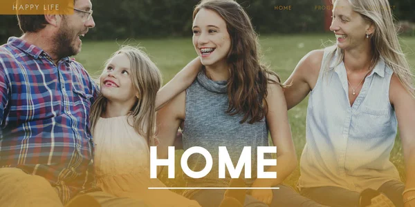 Family Relaxing on grass — Stock Photo, Image