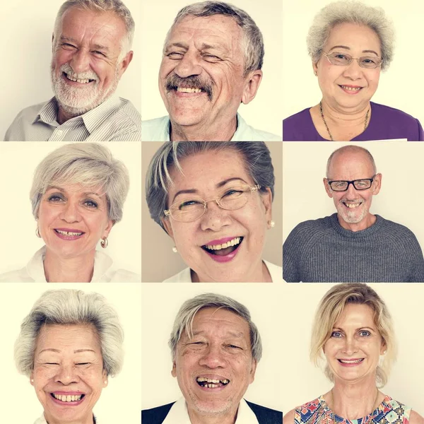 Conjunto de personas mayores de la diversidad — Foto de Stock