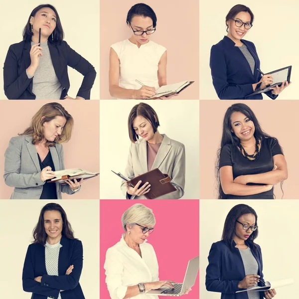 Set van diversiteit zakelijke vrouwen — Stockfoto