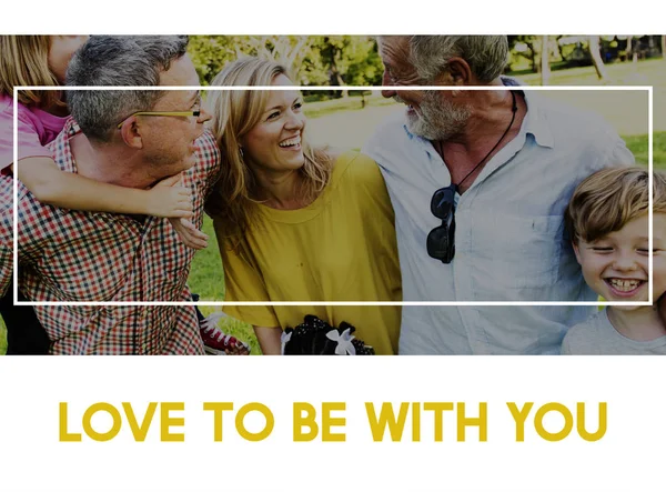 Famiglia per sempre amore insieme Parola — Foto Stock