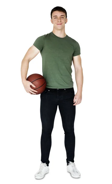 男子举行篮球 — 图库照片
