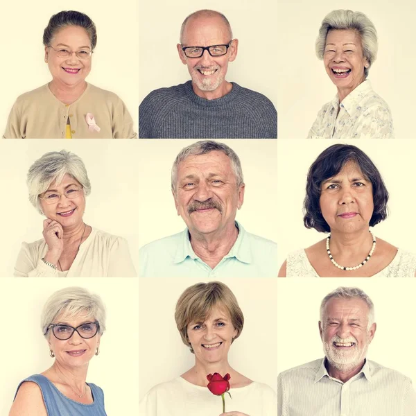 Set of Diversity Senior People — Stock Photo, Image