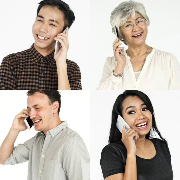 Gente hablando por teléfono. — Foto de Stock