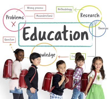 sırt çantaları ile yürüme çocuklar