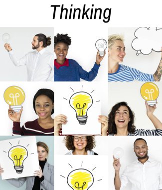 Çeşitlilik insanlarla ampulleri