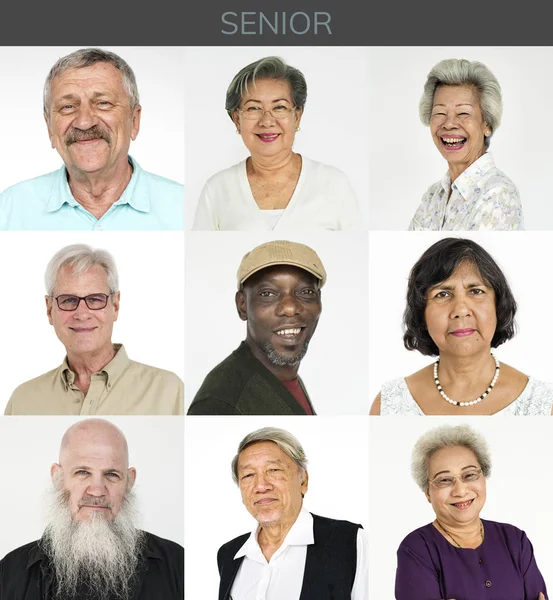 Set of Diversity Senior People — Stock Photo, Image