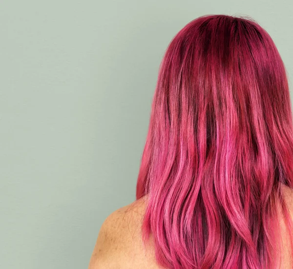 Pink hår kvinde - Stock-foto