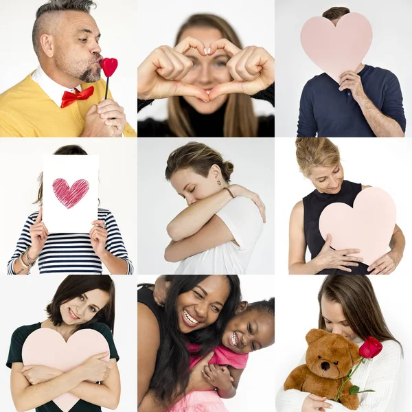 Conjunto de personas de diversidad con amor —  Fotos de Stock