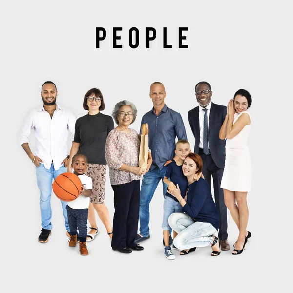 Multietnisk folk stående — Stockfoto
