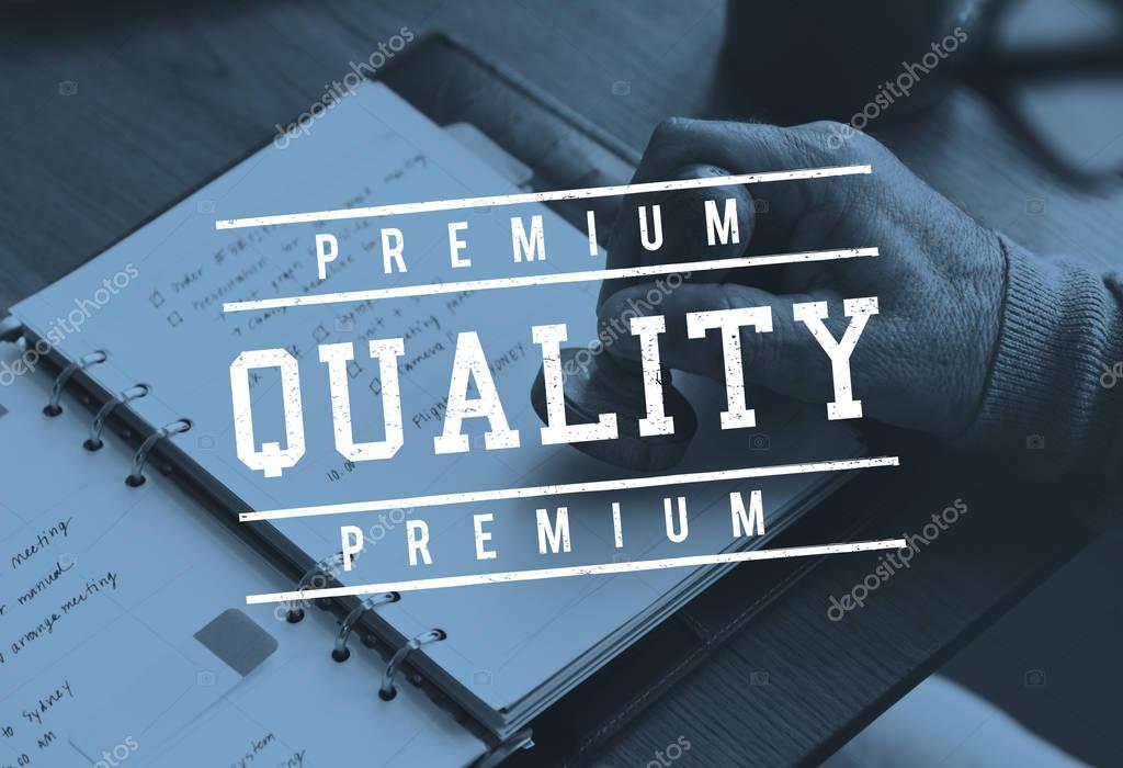 Hand putting approved stamp on paper document, title: Quality