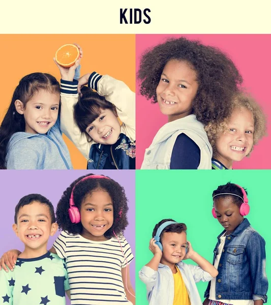 Urocze dzieci wielokulturowe — Zdjęcie stockowe