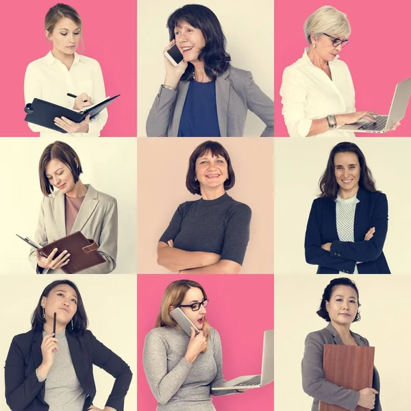 Uppsättning av mångfald affärskvinnor — Stockfoto