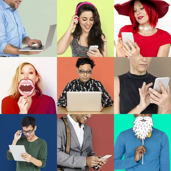 Diversidad Personas con dispositivos —  Fotos de Stock