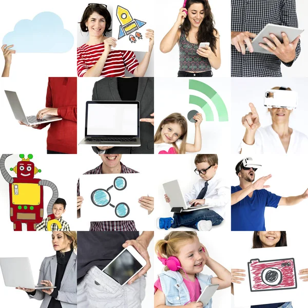 People using digital devices — Stock Photo, Image