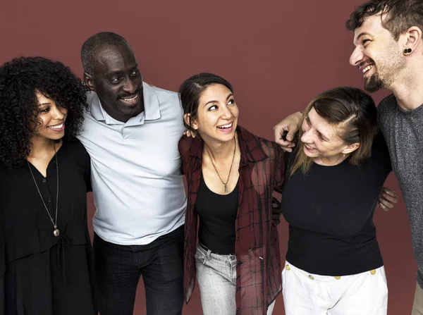 People smiling and huddle — Stock Photo, Image