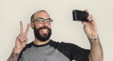 Adam alma selfie ile smartphone