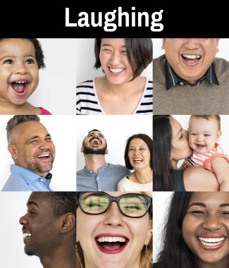 Çeşitlilik kişi gülüyor