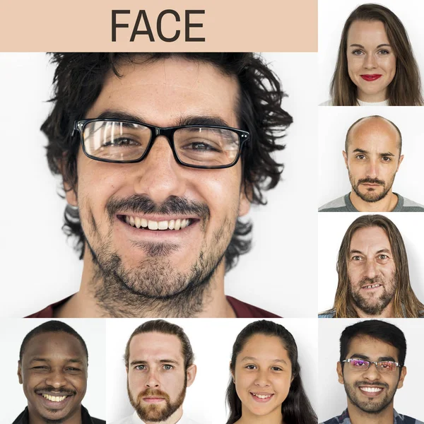Set di Diversità Persone con Emozione Espressione — Foto Stock