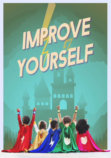 группа детей в костюмах супергероев
 