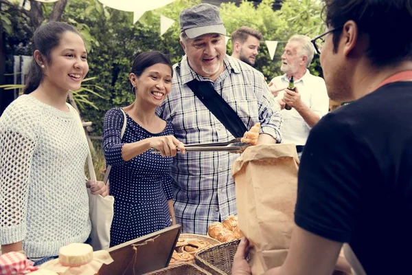 People at local food festival