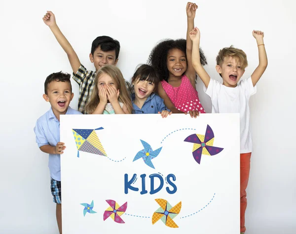 Kinderen houden van banner — Stockfoto