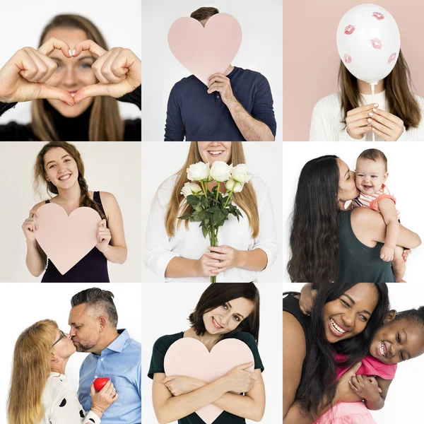 Conjunto de personas de diversidad con amor —  Fotos de Stock