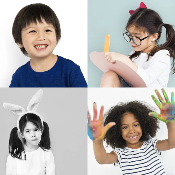 Vielfalt spielerische Kinder — Stockfoto