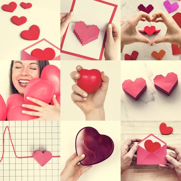 Heart Artwork and Woman with Love — Stock Photo, Image