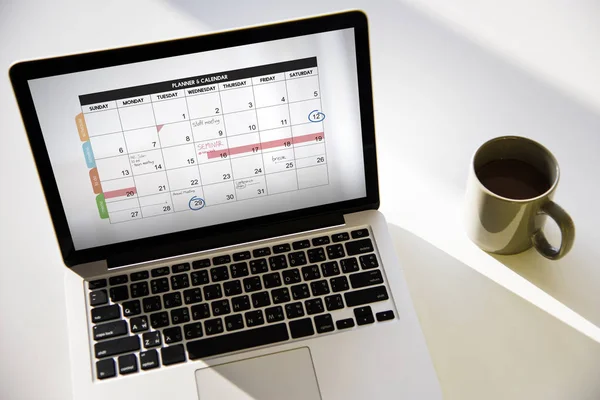 Laptop on workplace table — Stock Photo, Image