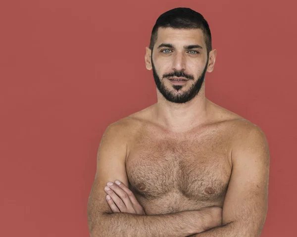 Uomo in posa in topless — Foto Stock