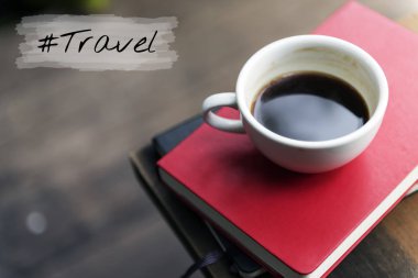 cup of coffee on the book