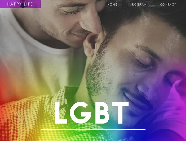 Lyckliga unga homosexuella par — Stockfoto