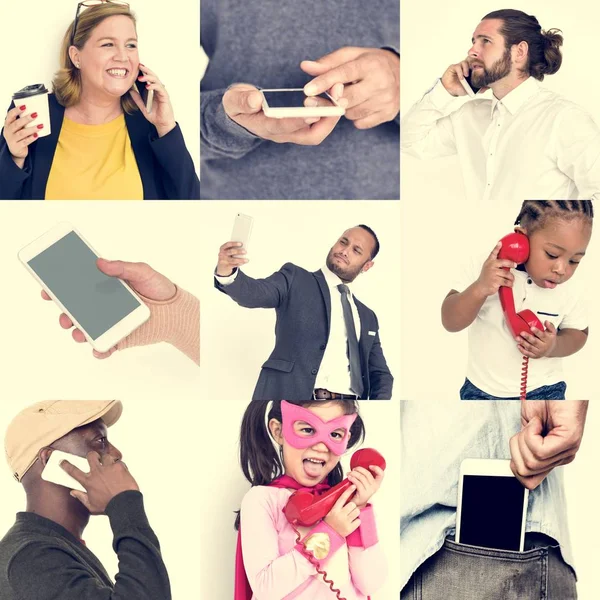 Diverse Menschen telefonieren — Stockfoto