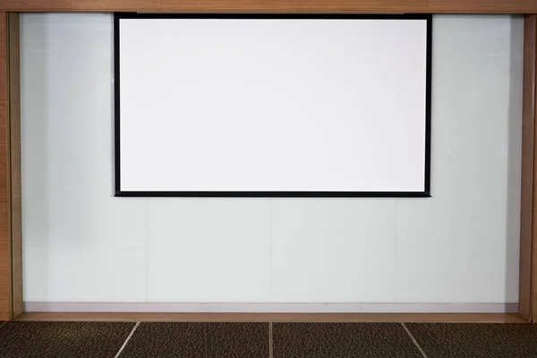 Room white empty banner on wall — Stock Photo, Image