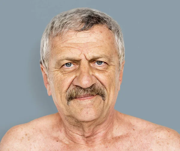 Homme âgé avec moustache — Photo