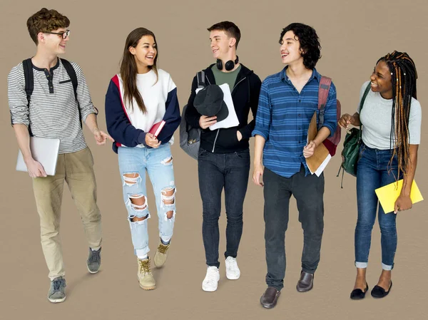 School Students walking with bags — Stock Photo, Image