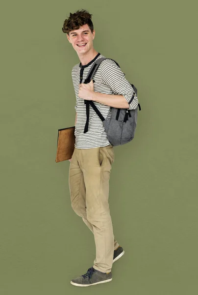 Male student with backpack — Stock Photo, Image