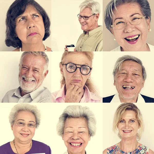 多様性高齢者のセット — ストック写真