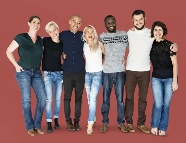 Happy diversity people huddle — Stock Photo, Image