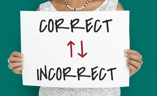 Woman holding placard — Stock Photo, Image