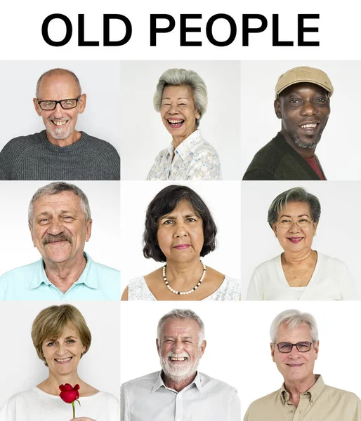 Set of Diversity Senior People — Stock Photo, Image